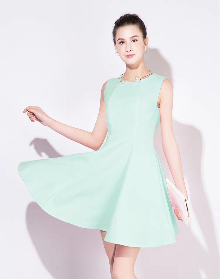 The Hailey White / Pink / Mint Green Sleeveless Dress