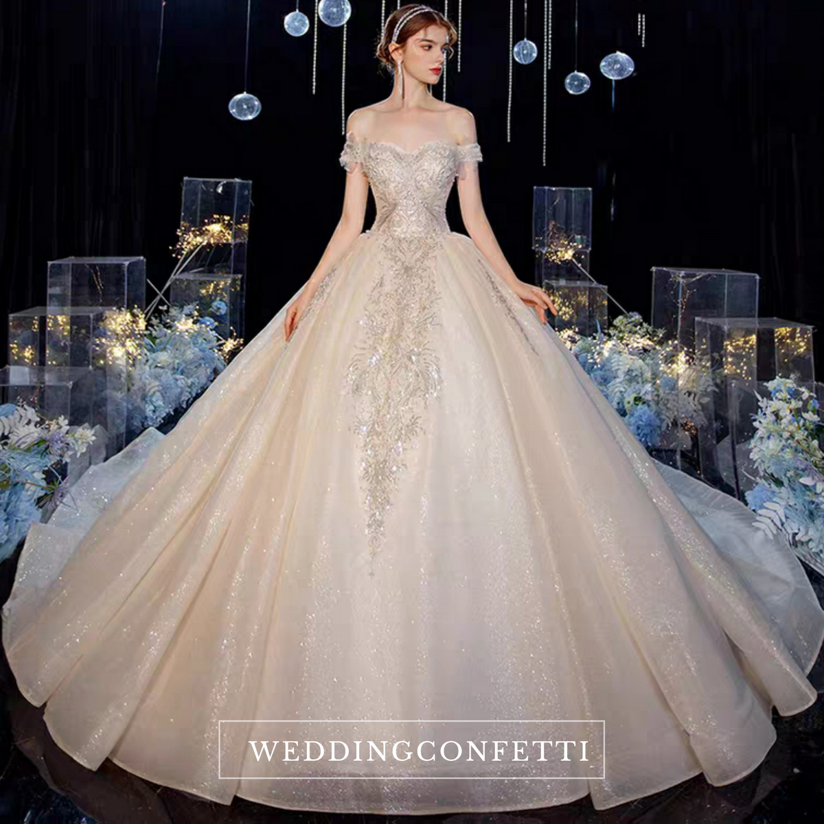 The Maureena Wedding Bridal Off Shoulder Gown