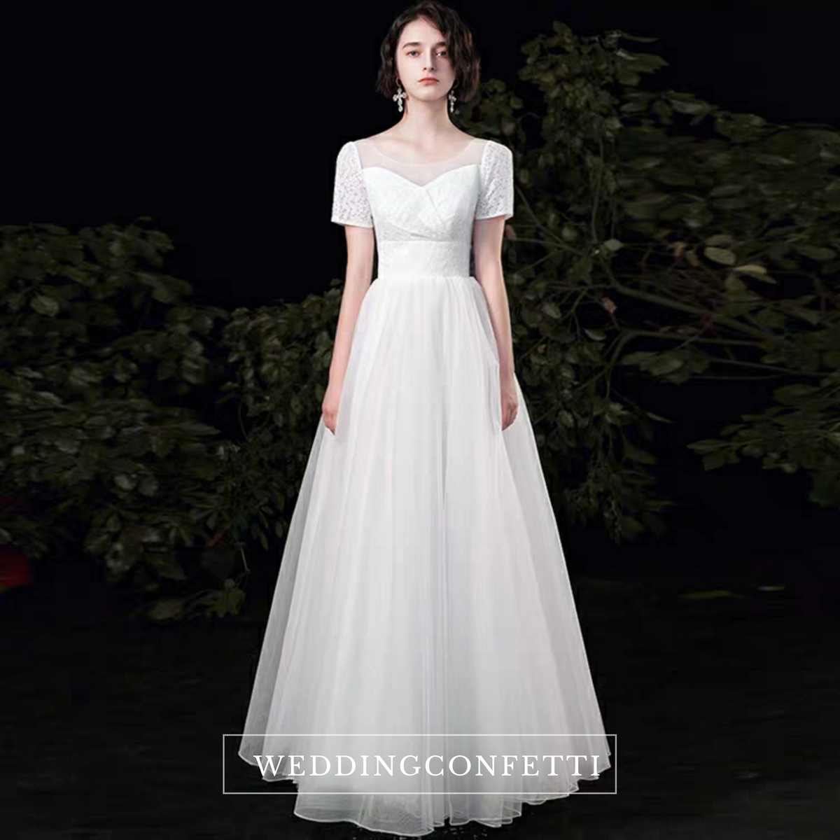 The Paisley Wedding Bridal Short Sleeves Gown