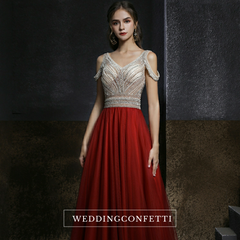 The Shelby Red Off Shoulder Gown (Available in 2 colours)