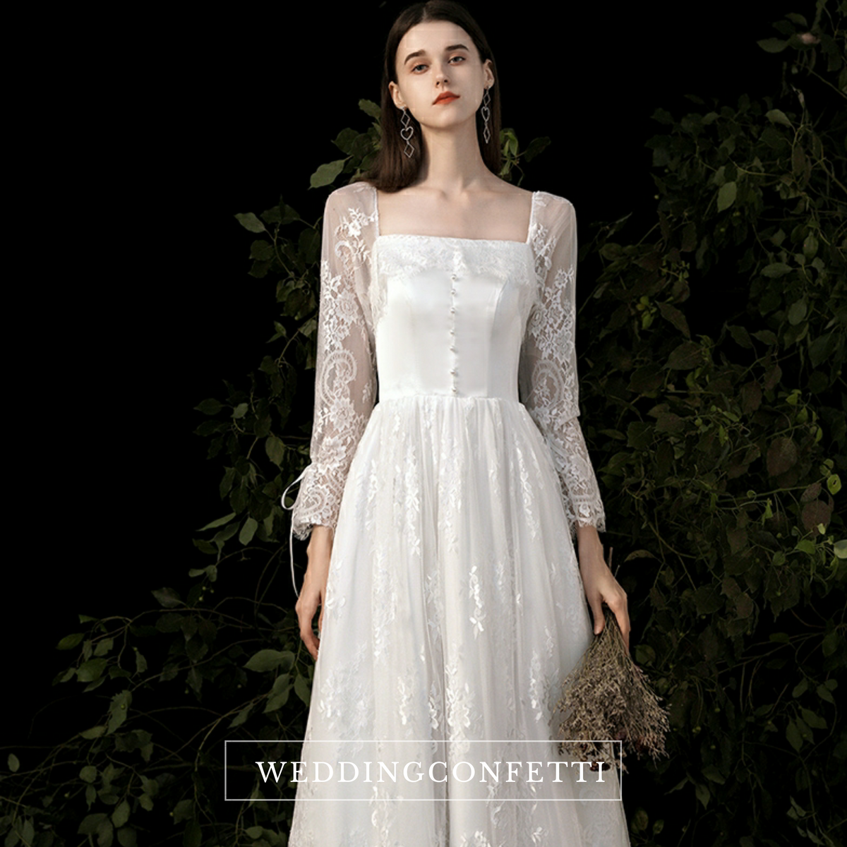The Polliana Wedding Bridal Illusion Sleeves Gown