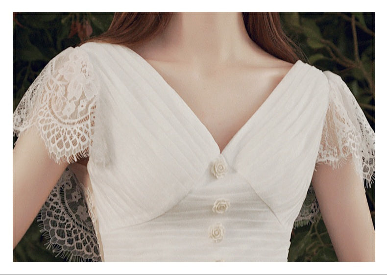 The Paisleigh Wedding Bridal Cap Sleeves Gown