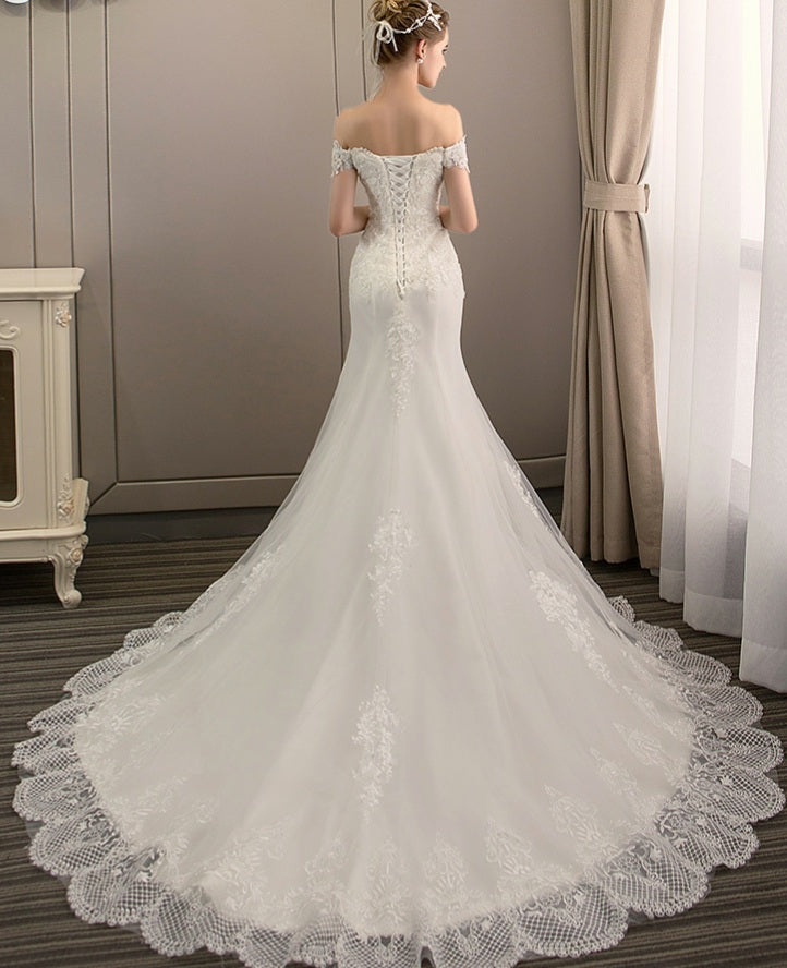 The Triniity Wedding Bridal Off Shoulder Gown
