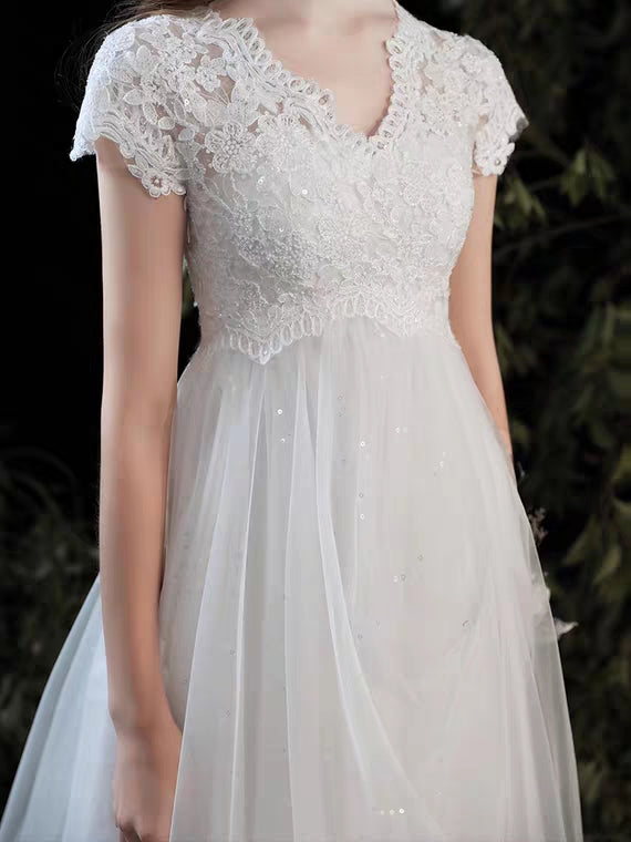 The Kasevue Wedding Bridal High Waisted Gown
