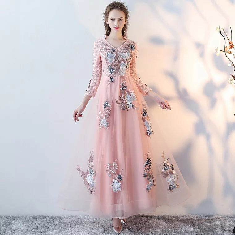 The Melyssa Floral Pink Lace Dress