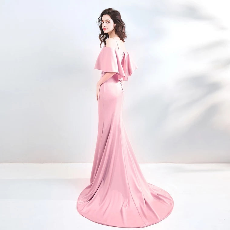 The Pennicily Pink Off Shoulder Dress