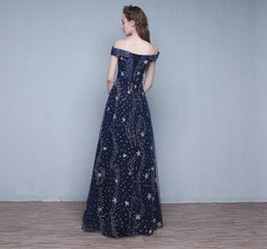 The Cassiopeia Off Shoulder Blue Gown
