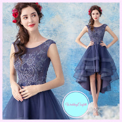 The Cecil Blue Hi Low Sleeveless Dress