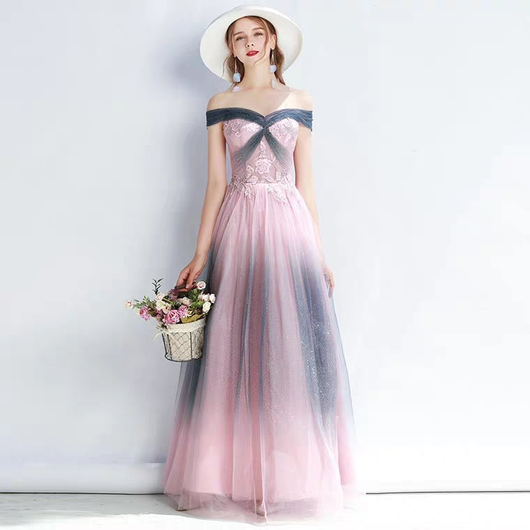 The Amelia Off Shoulder Ombre Gown