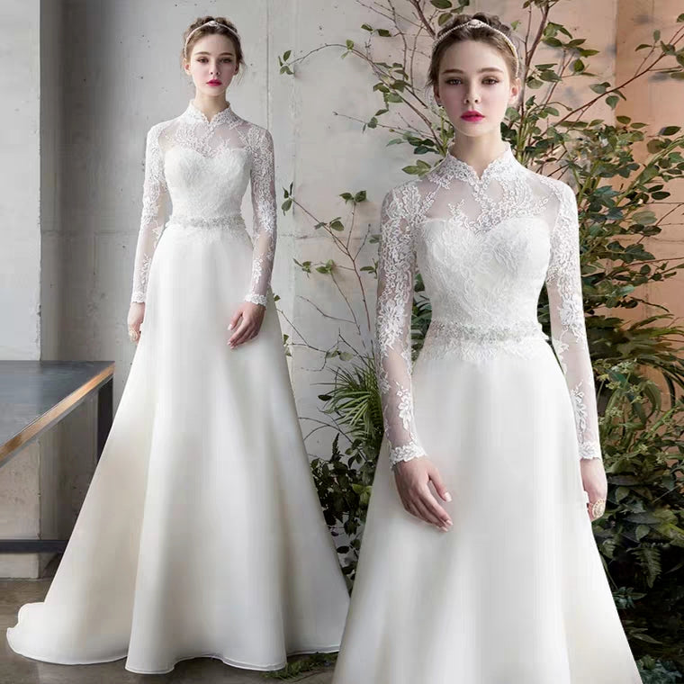 The Mayrine Wedding Bridal Long Sleeves Gown