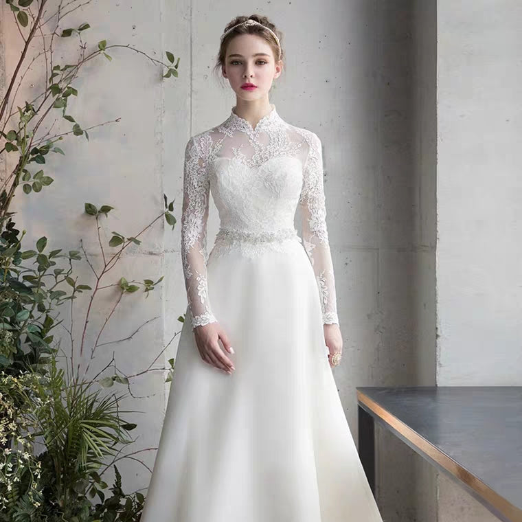 The Mayrine Wedding Bridal Long Sleeves Gown