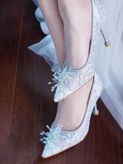 The Leily Grey Lace Heels