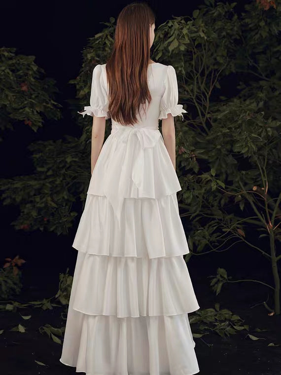 The Penelope Wedding Bridal Short Sleeve Dress