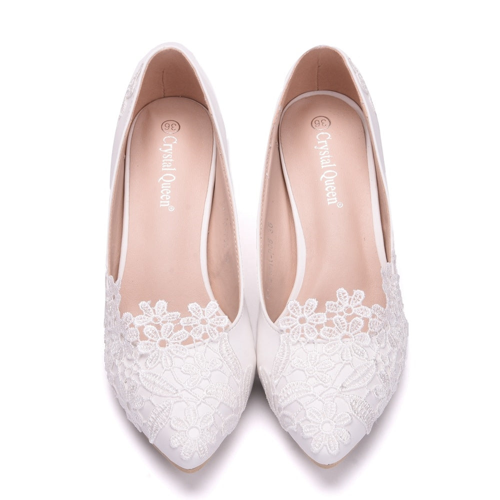 The Georgina Wedding Bridal Lace Heels