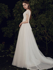 The Paisleigh Wedding Bridal Cap Sleeves Gown
