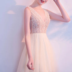 The Sophiare Champagne Glittery Sleeveless Cocktail Dress (Available in 2 Lengths)