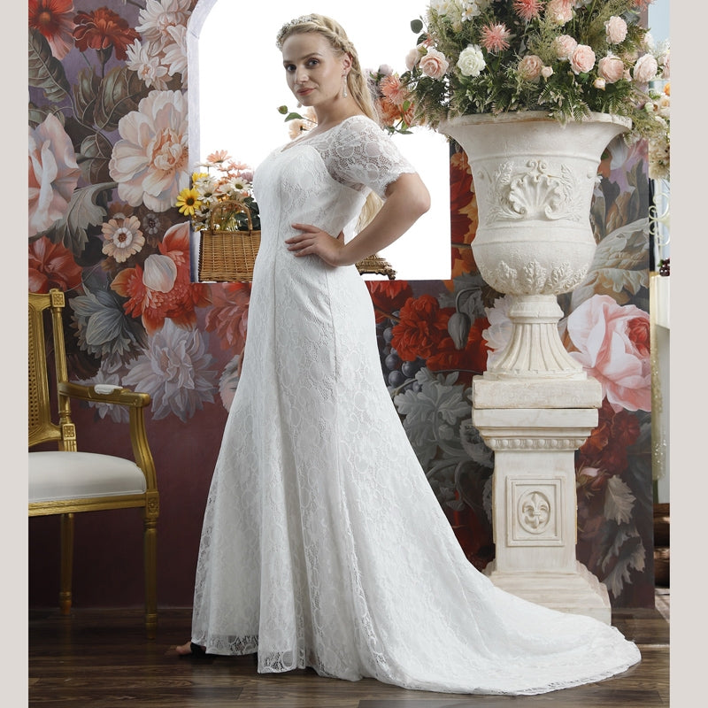 The Lilette Wedding Bridal Lace Sleeves Gown