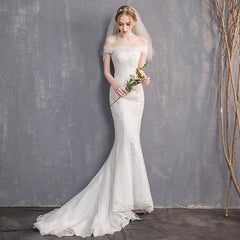 The Renalyda Wedding Bridal Lace Off Shoulder Gown (Available in 2 Styles)