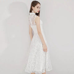 The Lorelie High Collar Lace Sleeveless Dress (Available in 2 colours)