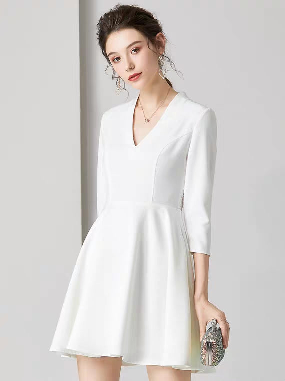 The Rochelle Short Lace Back Gown