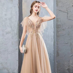 The Charlene Champagne Tulle Gown