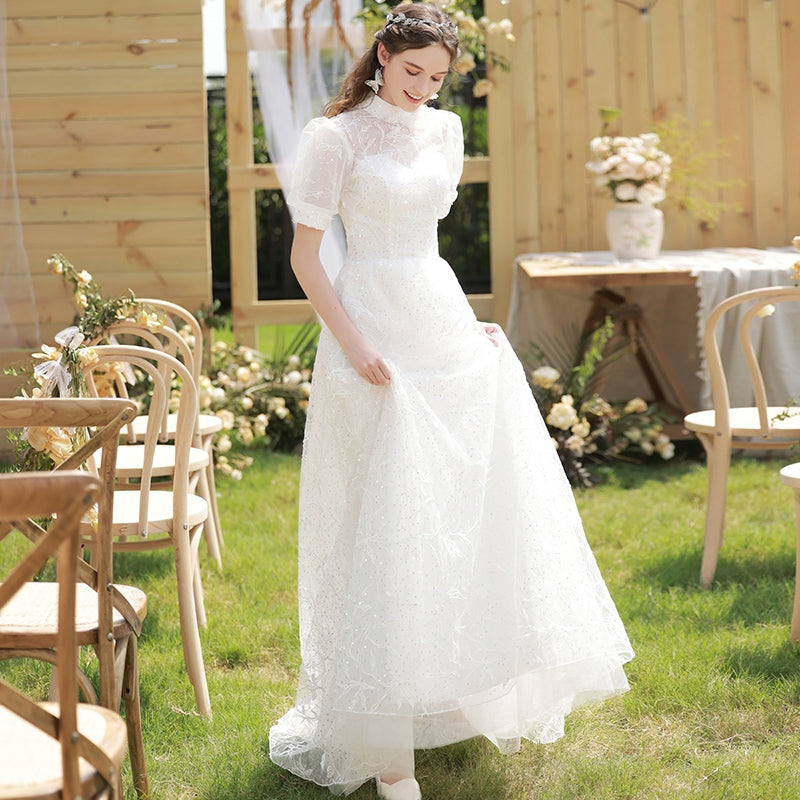 The Lorde Wedding Bridal High Collar Gown
