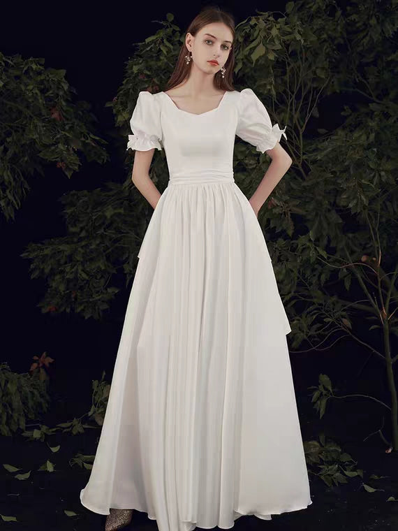 The Penelope Wedding Bridal Short Sleeve Dress