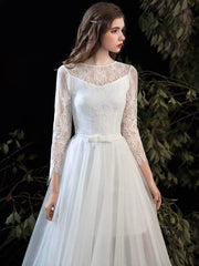 The Rafflyn Wedding Bridal Long Sleeves Dress (With detachable tulle skirt)