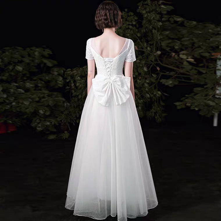 The Paisley Wedding Bridal Short Sleeves Gown