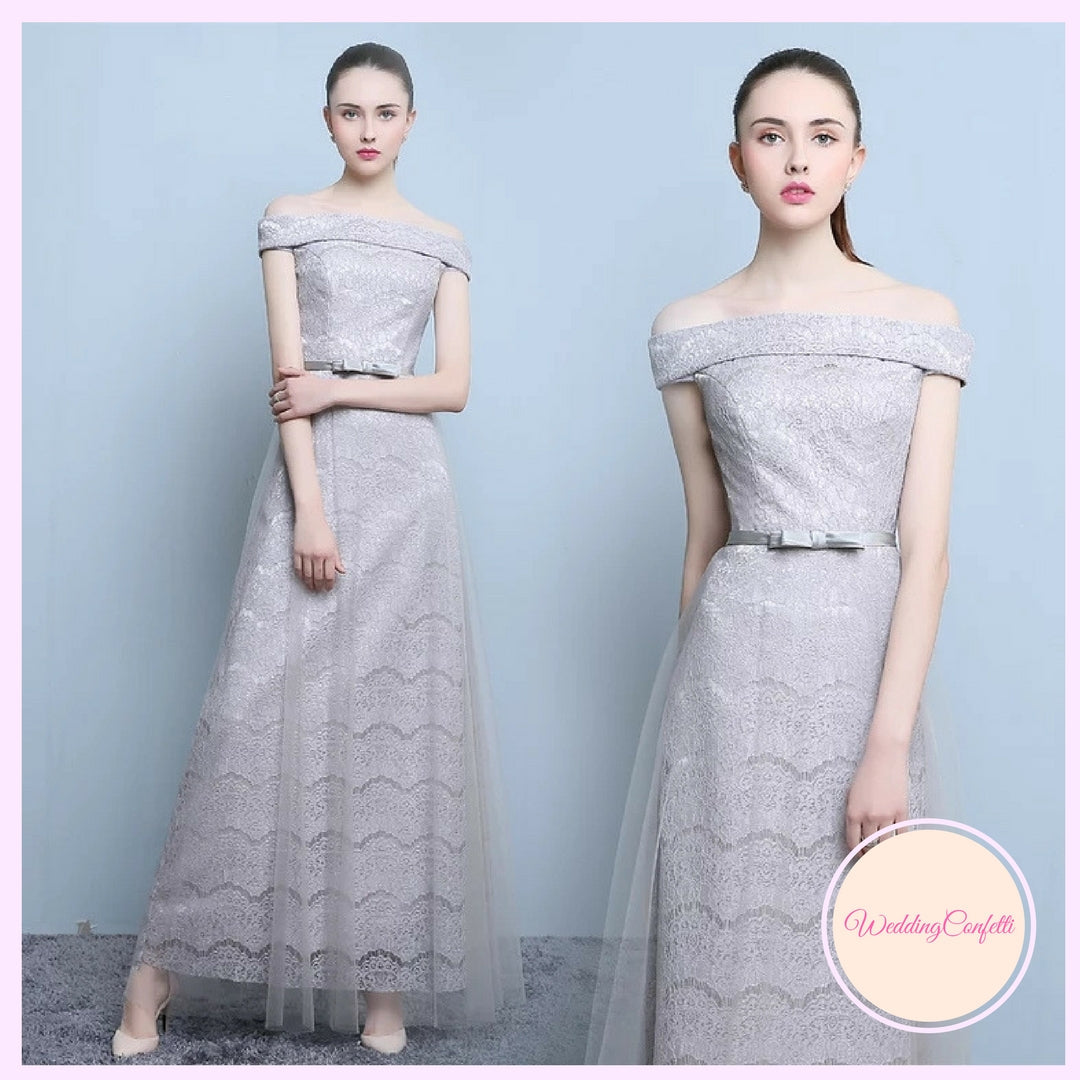 The Layla Long Off Shoulder Evening Gown