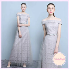 The Layla Long Off Shoulder Evening Gown