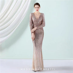 The Pandora Red/ Champagne Gold/Blue/Green/Black Long Sleeves Glitter Dress (Available in 5 colours)