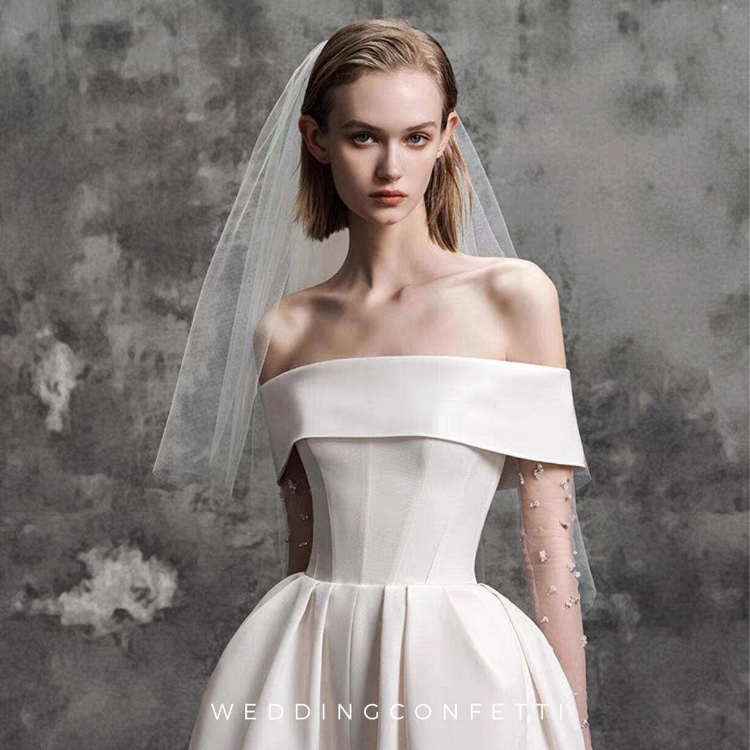 The Luella Wedding Bridal Off Shoulder White Dress