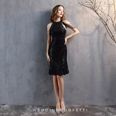 The Lorlese Sequined Halter Short Dress (Available in 6 Colours)