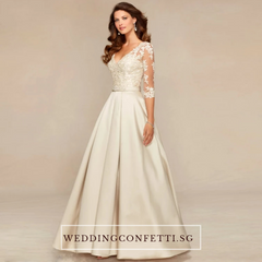 The Dandelion Long Lace Sleeves Gown (Customisable)
