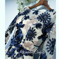 The Ophelia Blue Long Sleeve Lace Dress