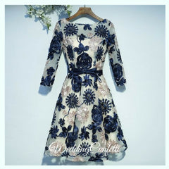 The Ophelia Blue Long Sleeve Lace Dress