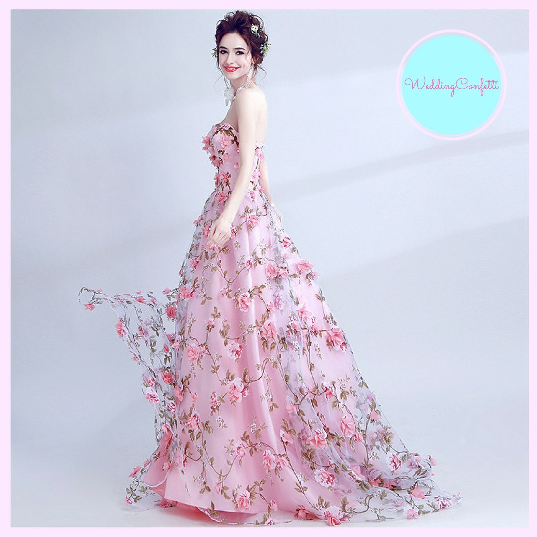 The Rayne Bridal Floral Maxi Wedding Dress Gown