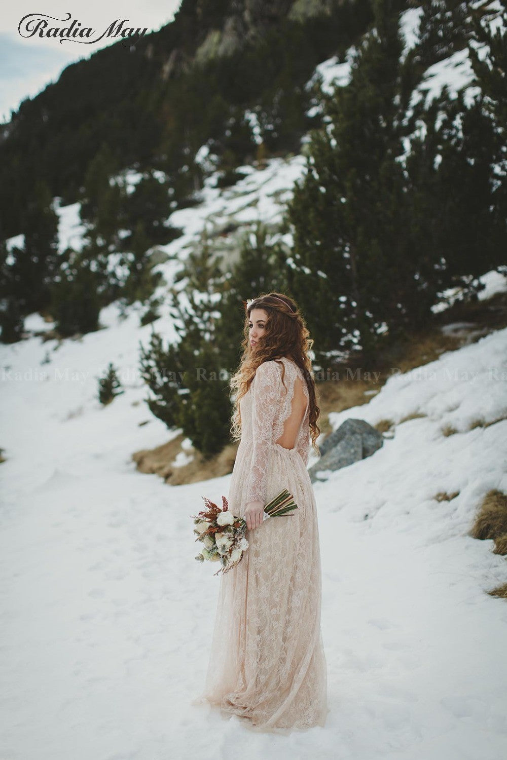 The Liezel Bohemian Wedding Long Sleeves Gown