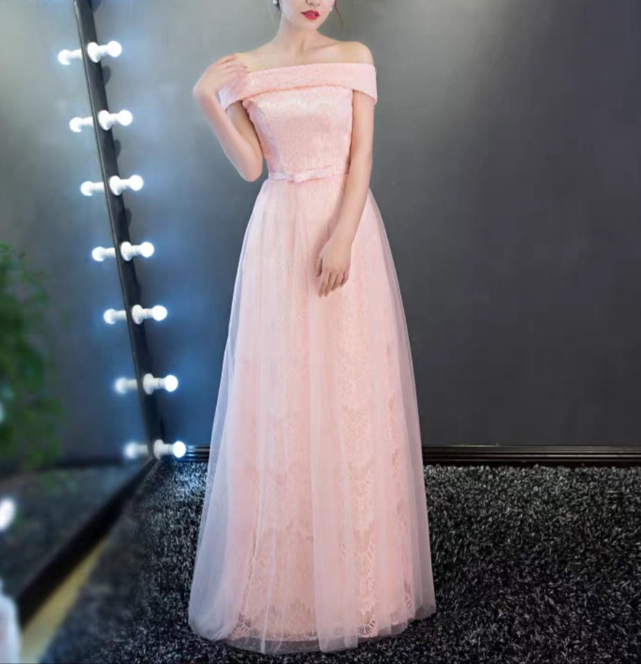 The Layla Long Off Shoulder Evening Gown