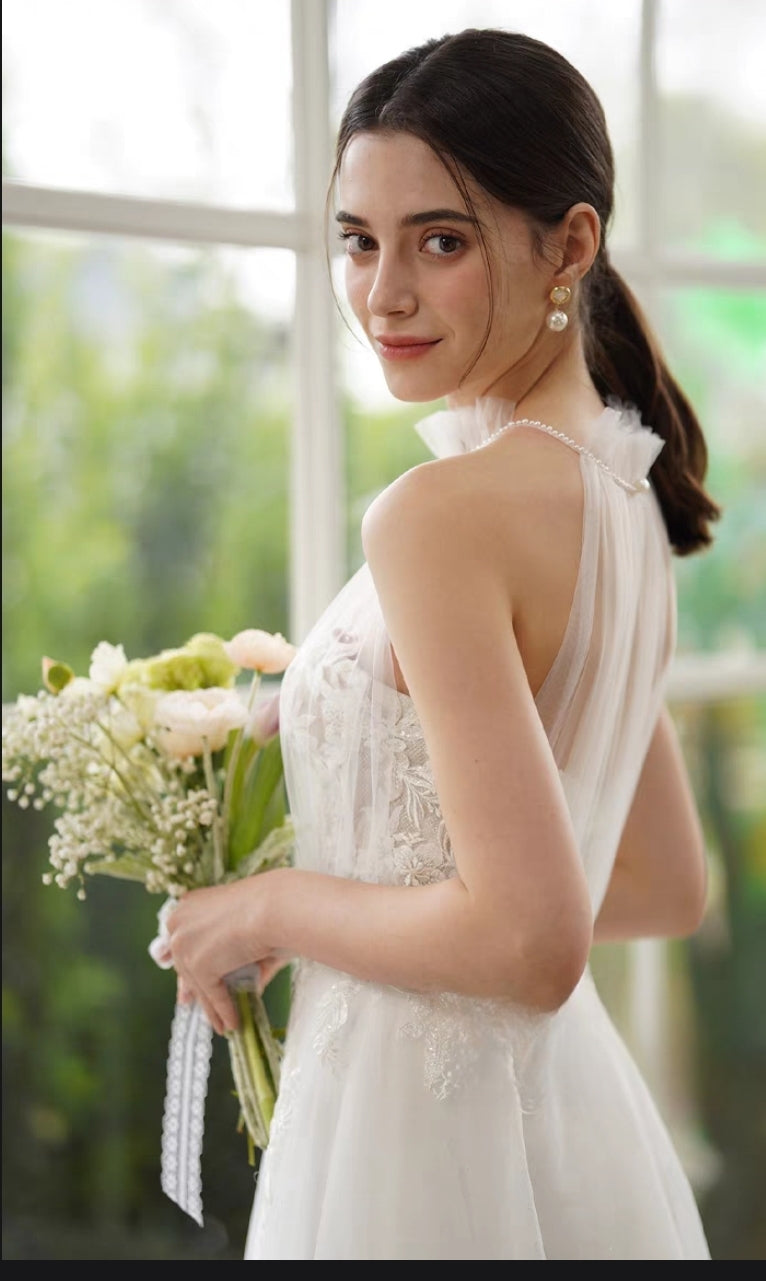 The Isabella Wedding Bridal Halter Gown