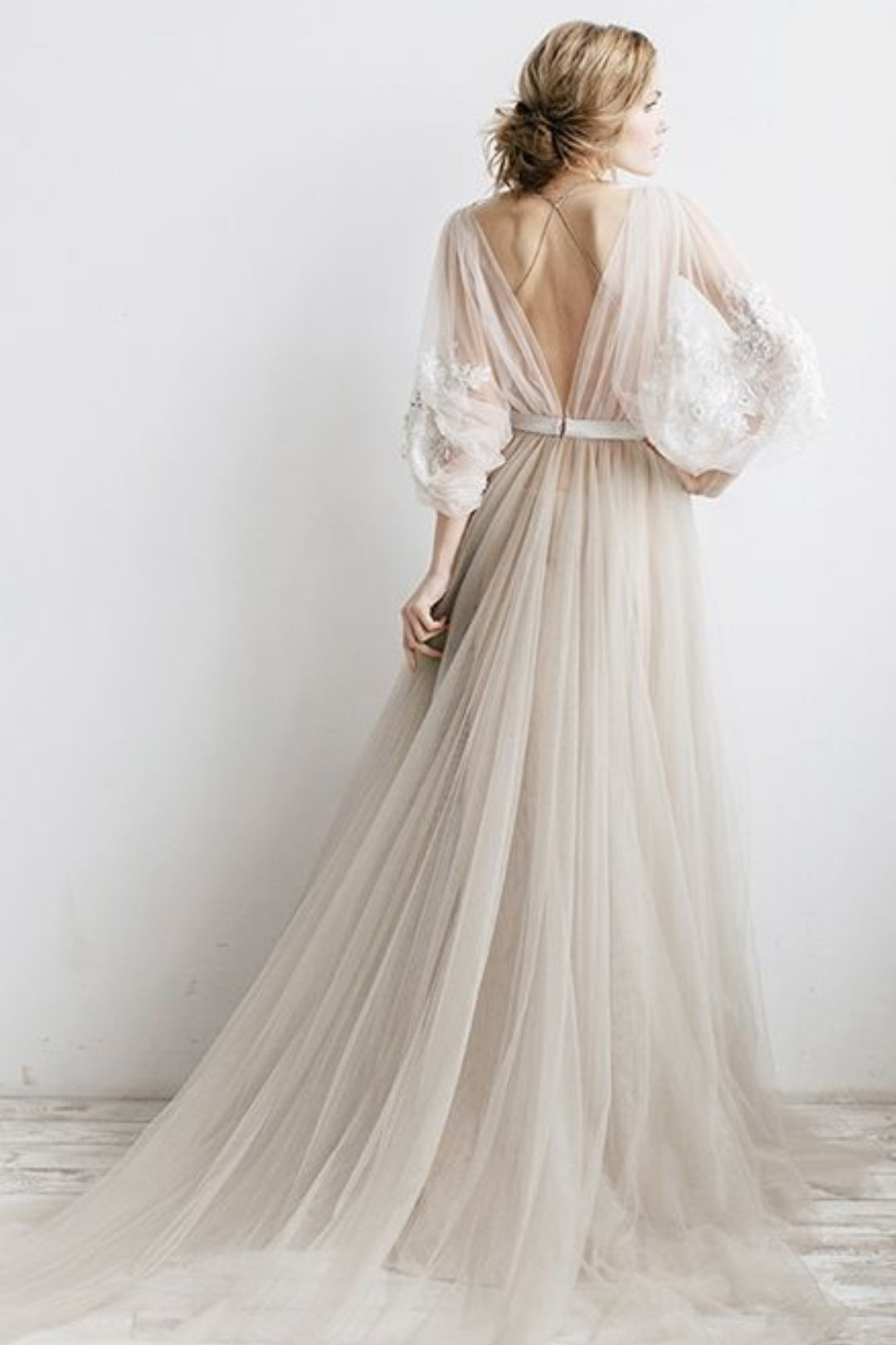 The Erista Bohemian Ilusion Sleeves Wedding Gown