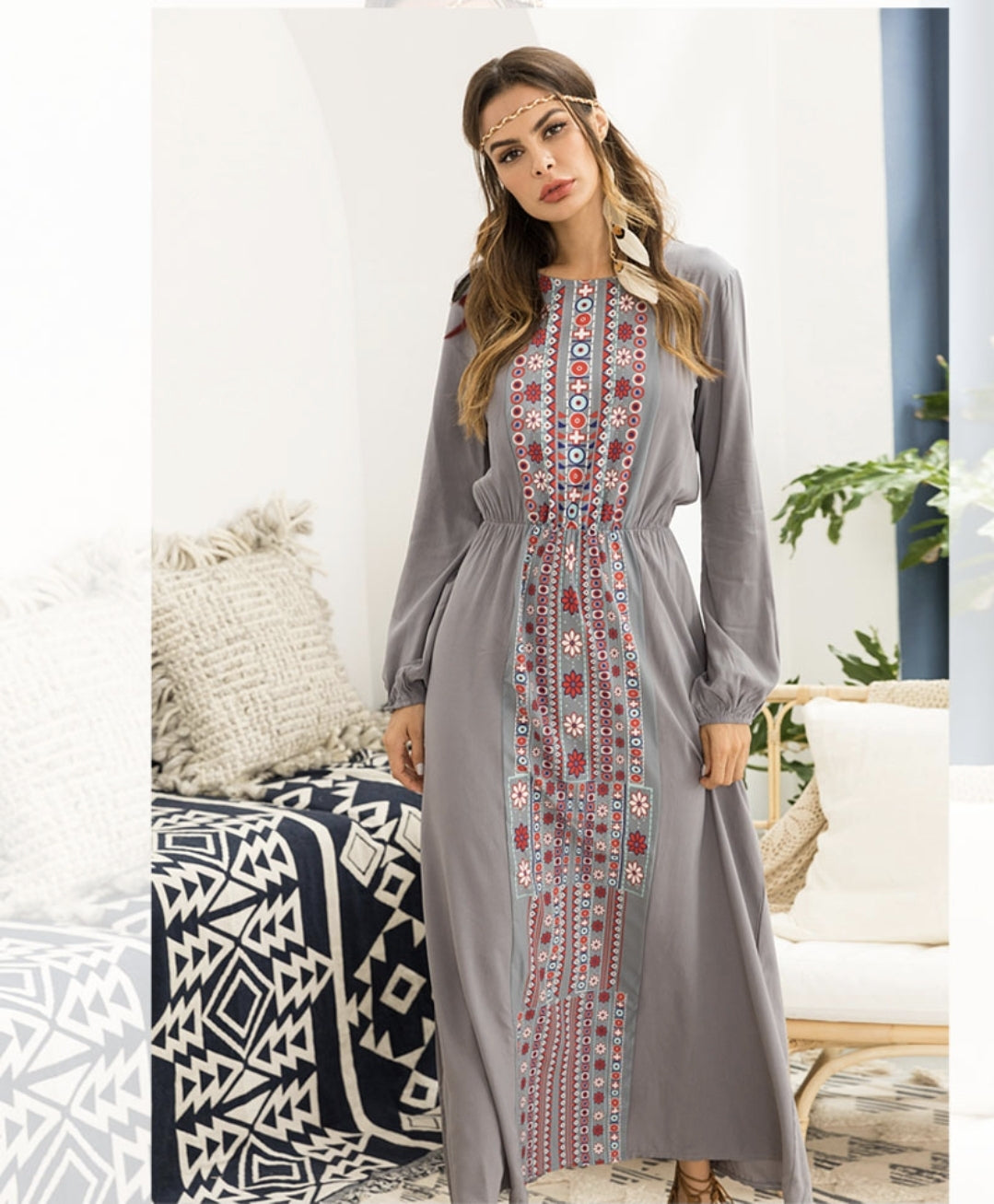The Shazly Long Sleeve Gown (Various Colours)