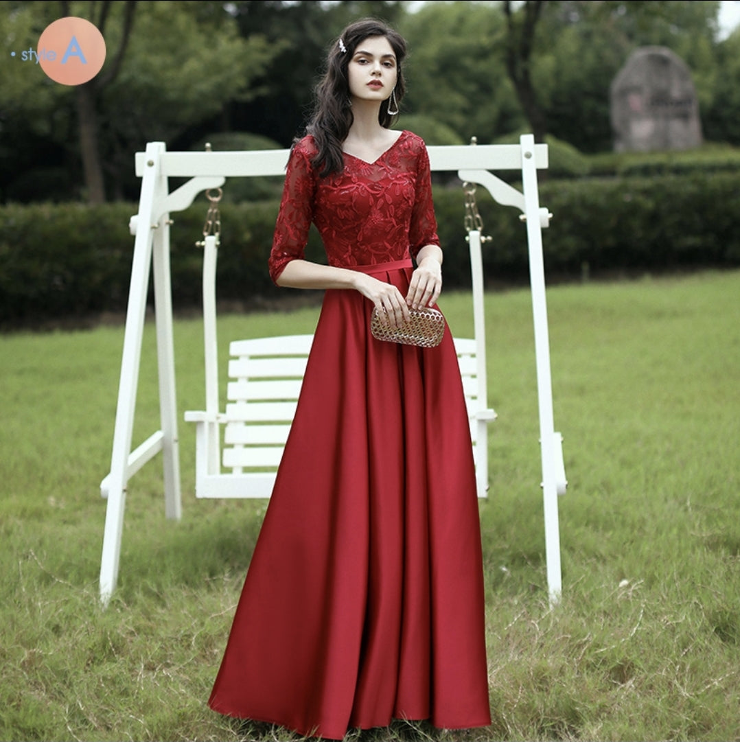 The Rayna Long Sleeves Gown (Various Colours)