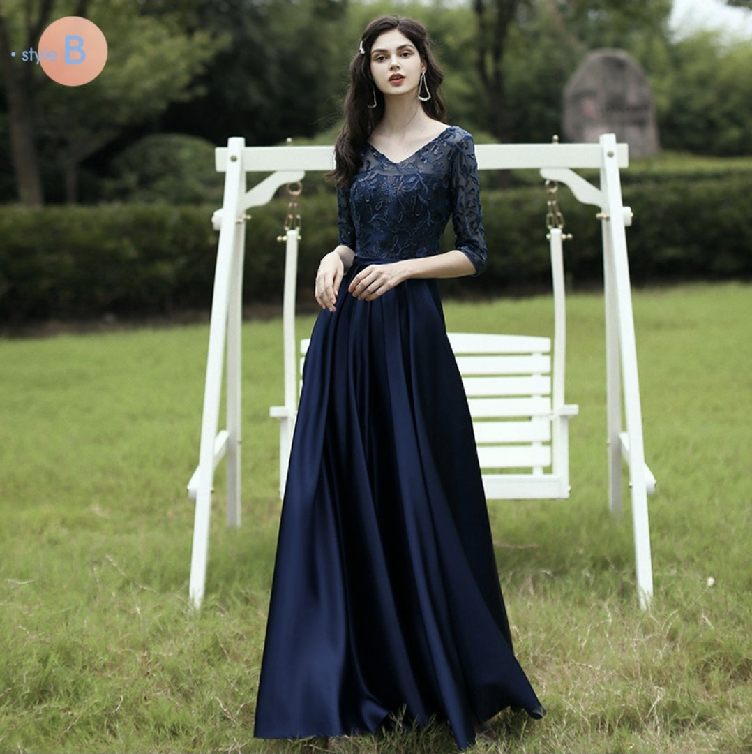The Rayna Long Sleeves Gown (Various Colours)