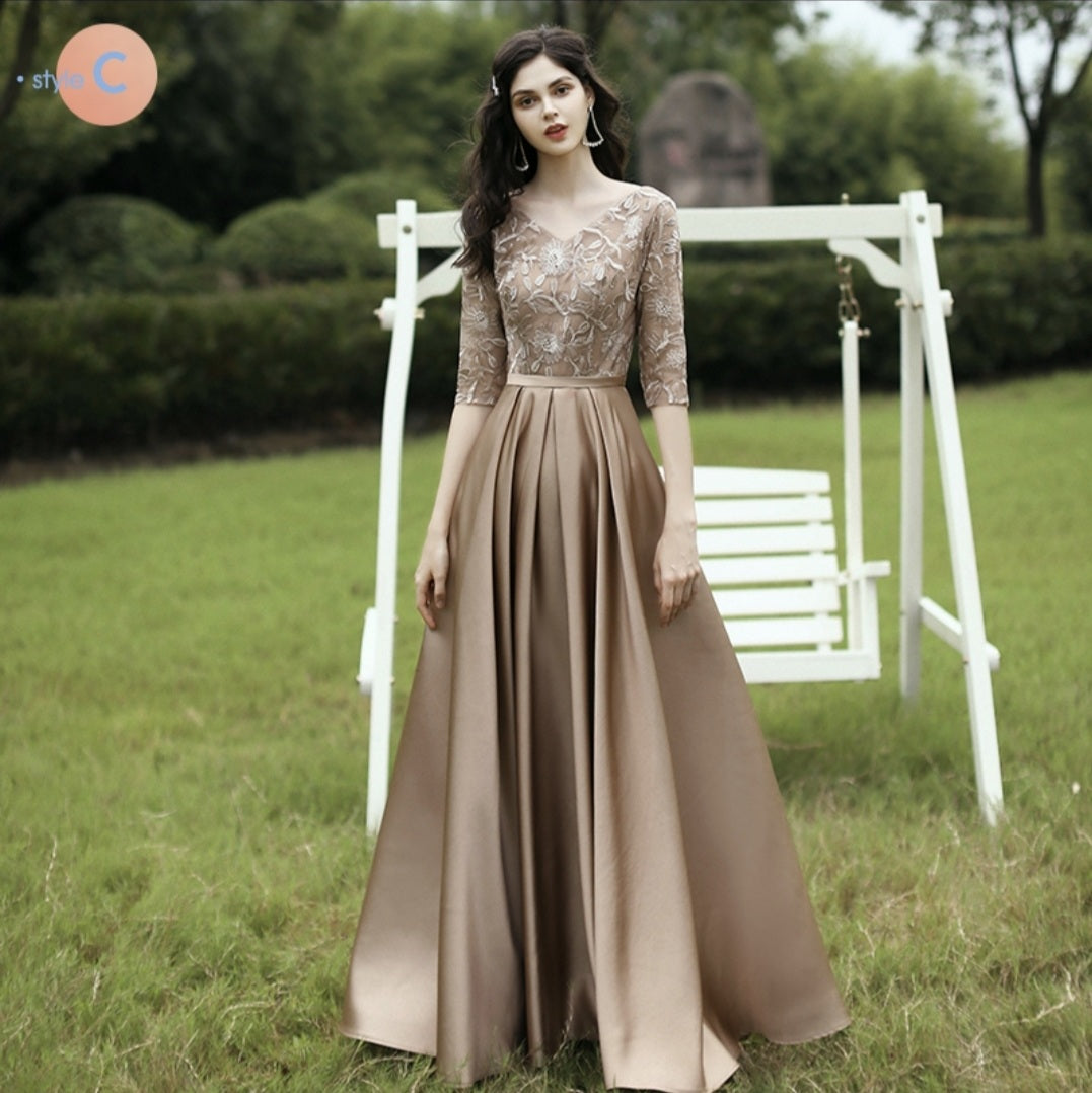 The Rayna Long Sleeves Gown (Various Colours)