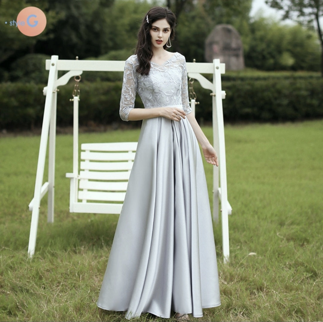 The Rayna Long Sleeves Gown (Various Colours)