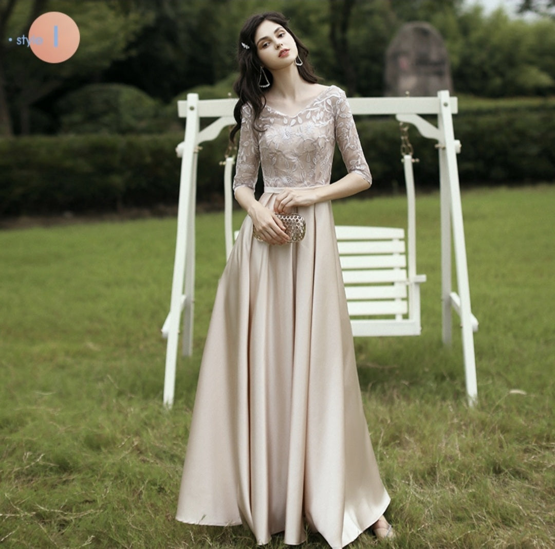 The Rayna Long Sleeves Gown (Various Colours)