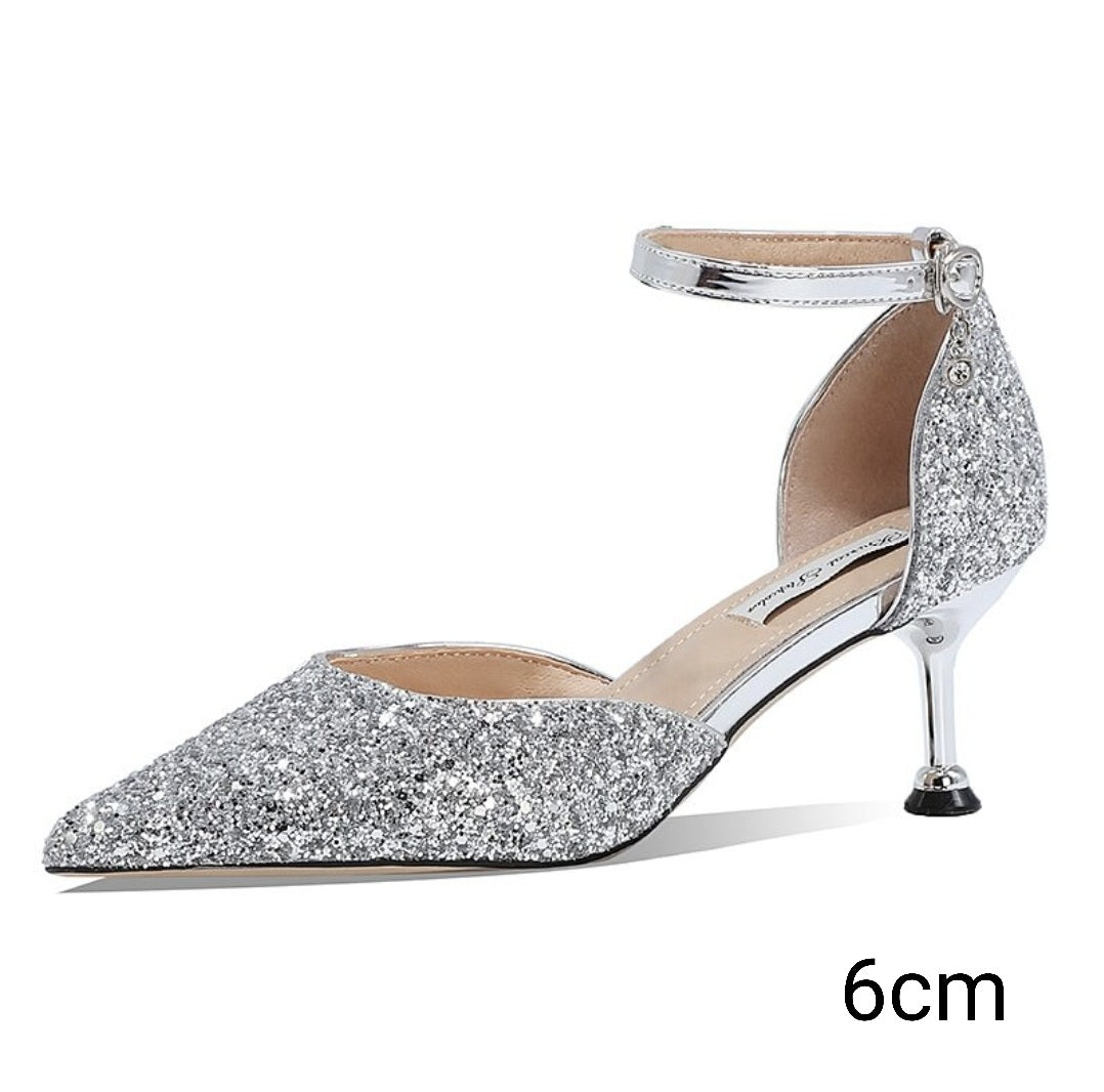 The Melwe Wedding Bridal Silver/Rose Gold Heels (Available in 3 Heights)
