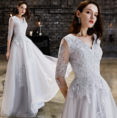 The Cassendra Blue Long Sleeves Gown